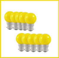 0.5 Watt Yellow Color Led Bulb 10-Pieces Combo Pack, Yellow Night Bulb Night Lamp Bulb (0.5/Zero Watt Night Bulb)