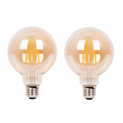 4 Watt G80 Led Filament Bulb E27 Base Amber Color Pack of 2